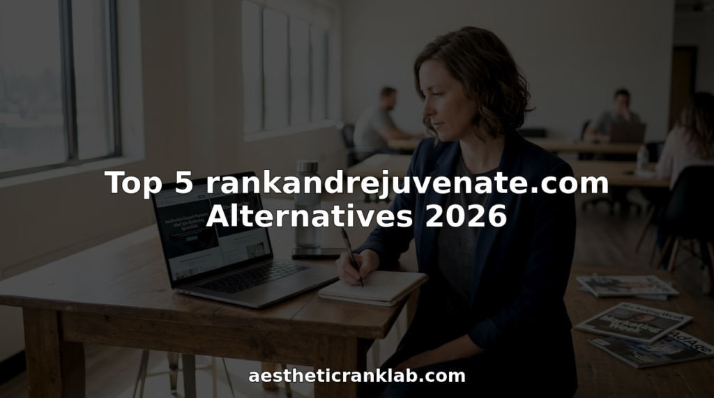 Marketing manager reviews agency alternatives at workspace