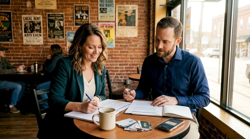 Med spa manager and boutique owner meeting