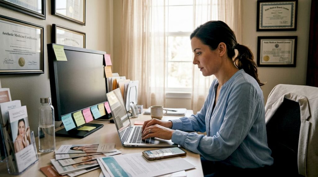 Med spa owner manages marketing automation