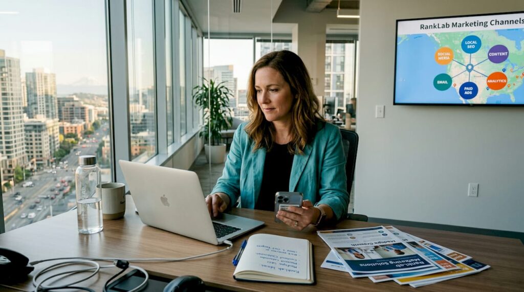 Professional working on multi-channel strategy